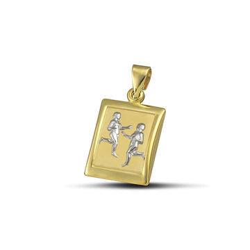 Ζώδιο κωνσταντινάτο δίδυμος χρυσό Κ9, τετράγωνο.